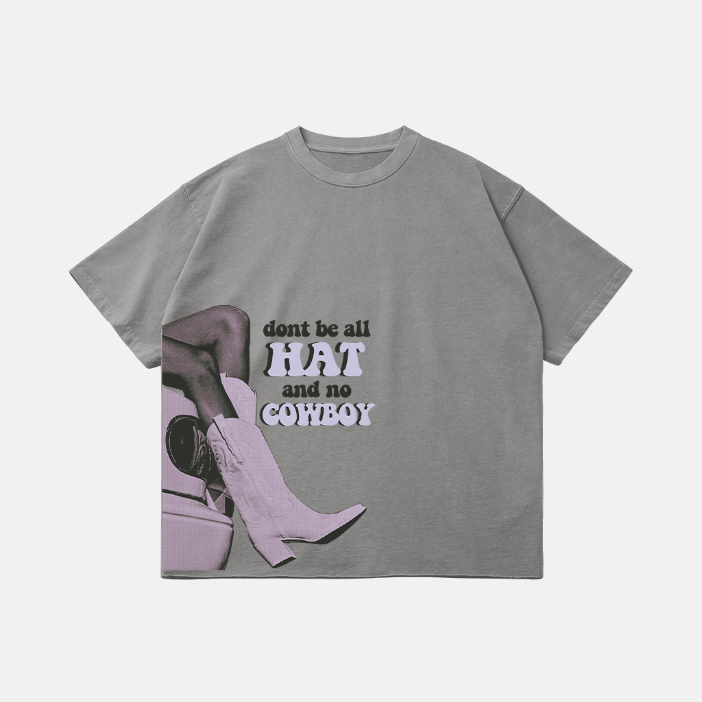 Oversized Faded Raw Hem Tee